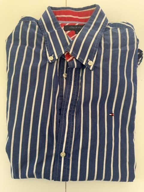 Chemise Tommy Hilfiger XL Rayée 👕 Bleu et Blanc ✨